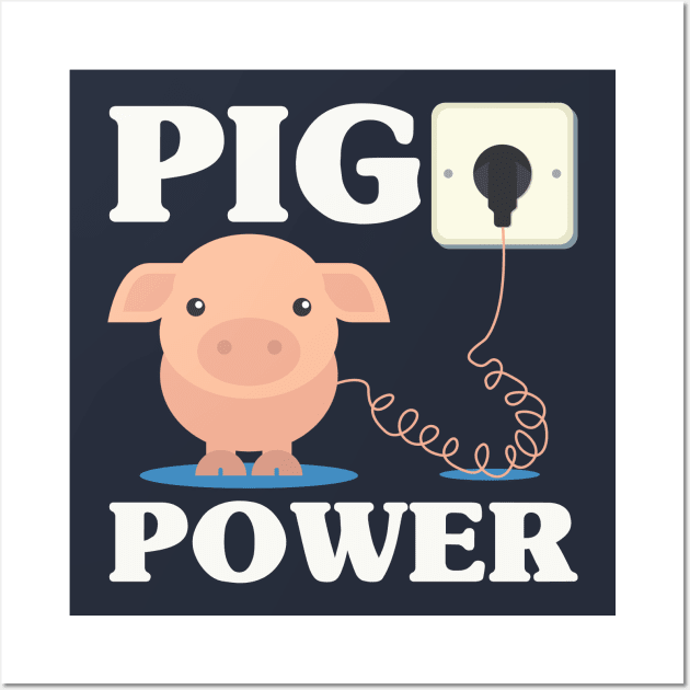 Pig Power - Piggy Curly Tail Electric Outlet Wall Art by PozureTees108